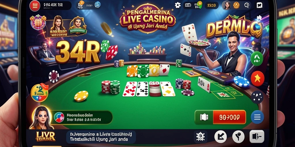 Tampilan Live Casino yang mendebarkan di 34R dengan dealer profesional.
