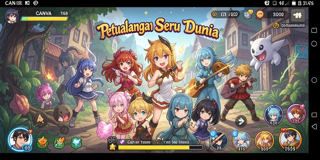 Tampilan gameplay yang memukau dalam <strong>CANVA168</strong>, penuh aksi dan animasi.
