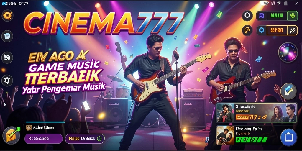 Tampilan gameplay <strong>CINEMA777</strong> yang menampilkan fitur musik interaktif.