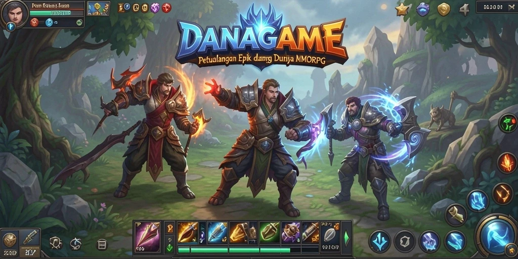 Tampilan gameplay yang menegangkan di dunia MMORPG DANAGAME.