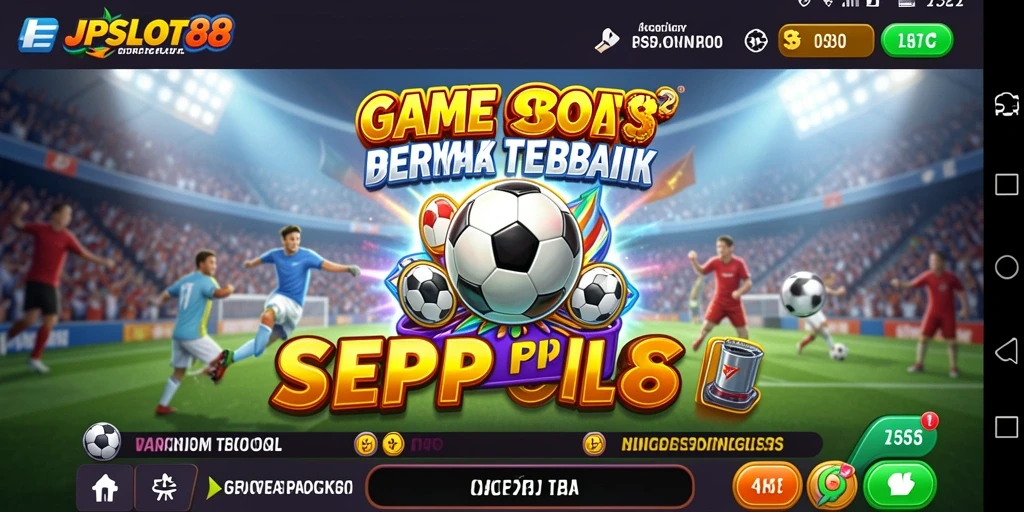 Tampilan utama gameplay JPSLOT88 dengan tema sepak bola yang menarik.