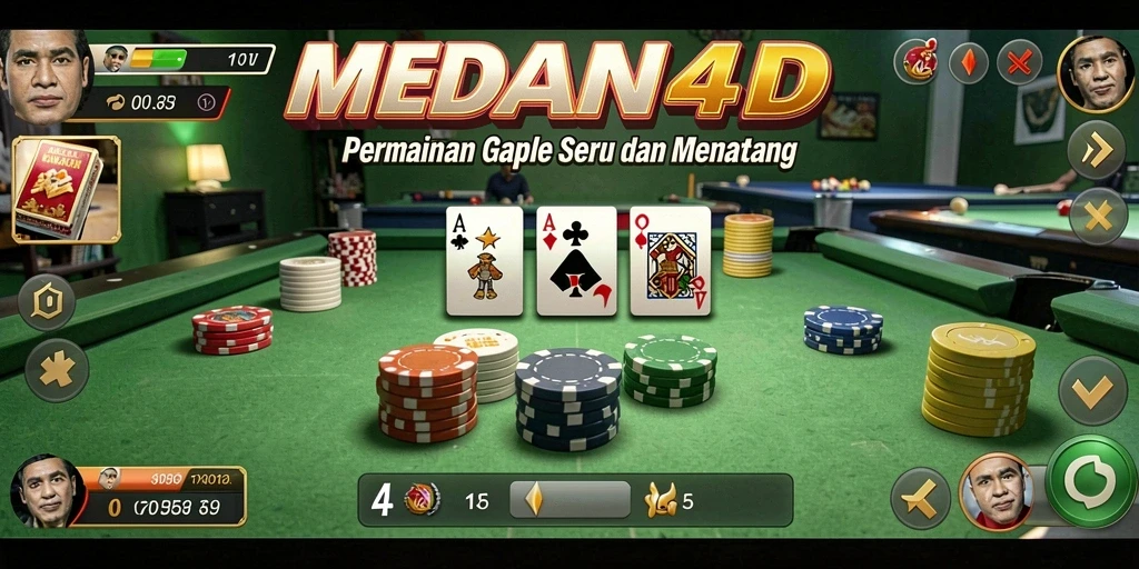 Tampilan permainan Gaple yang seru dan interaktif di MEDAN4D.