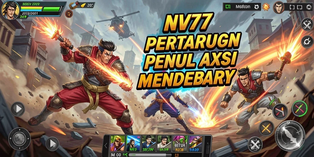 Screenshot gameplay NV77 menampilkan aksi mendebarkan dan pertarungan epik.