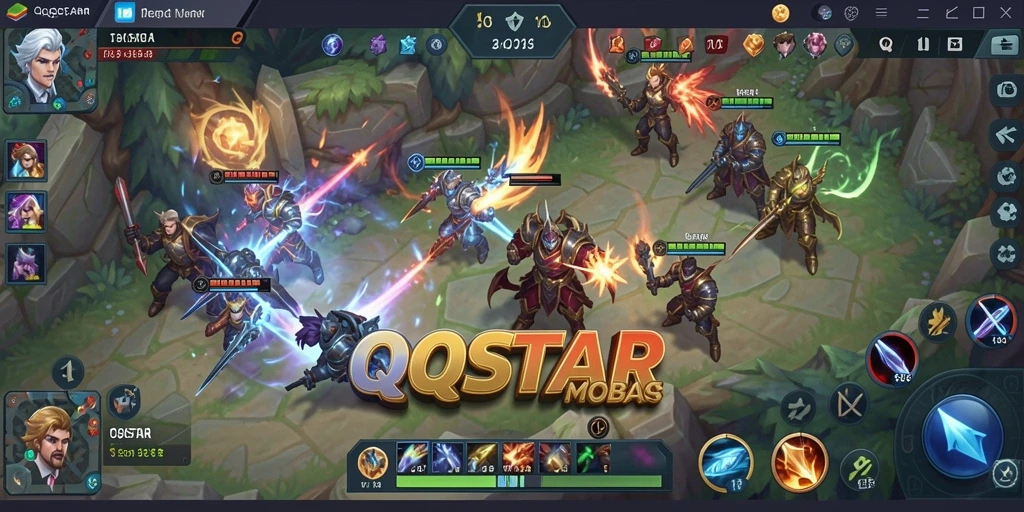 Screenshot gameplay <strong>QQSTAR</strong> menampilkan aksi pertempuran yang mendebarkan.