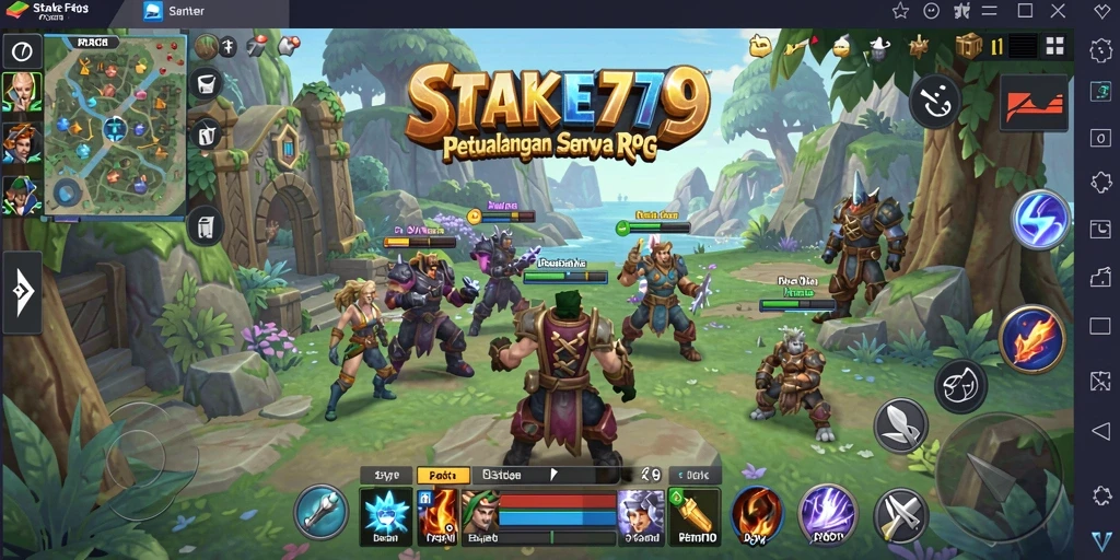 Tampilan penuh aksi gameplay STAKE779 dalam dunia RPG.