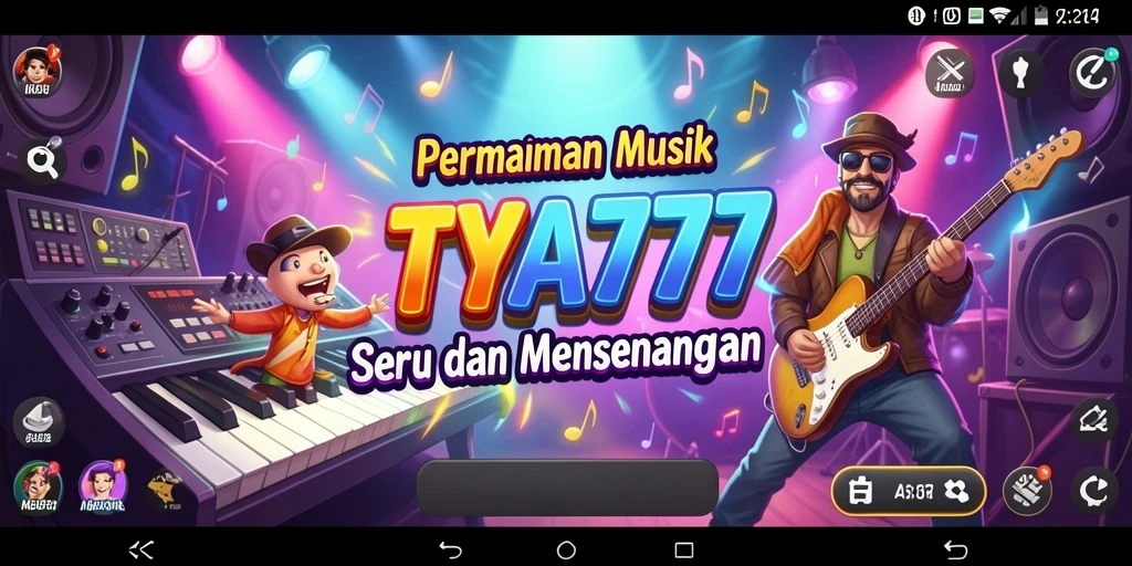 Tampilan utama gameplay TYA777 dengan berbagai pilihan lagu.